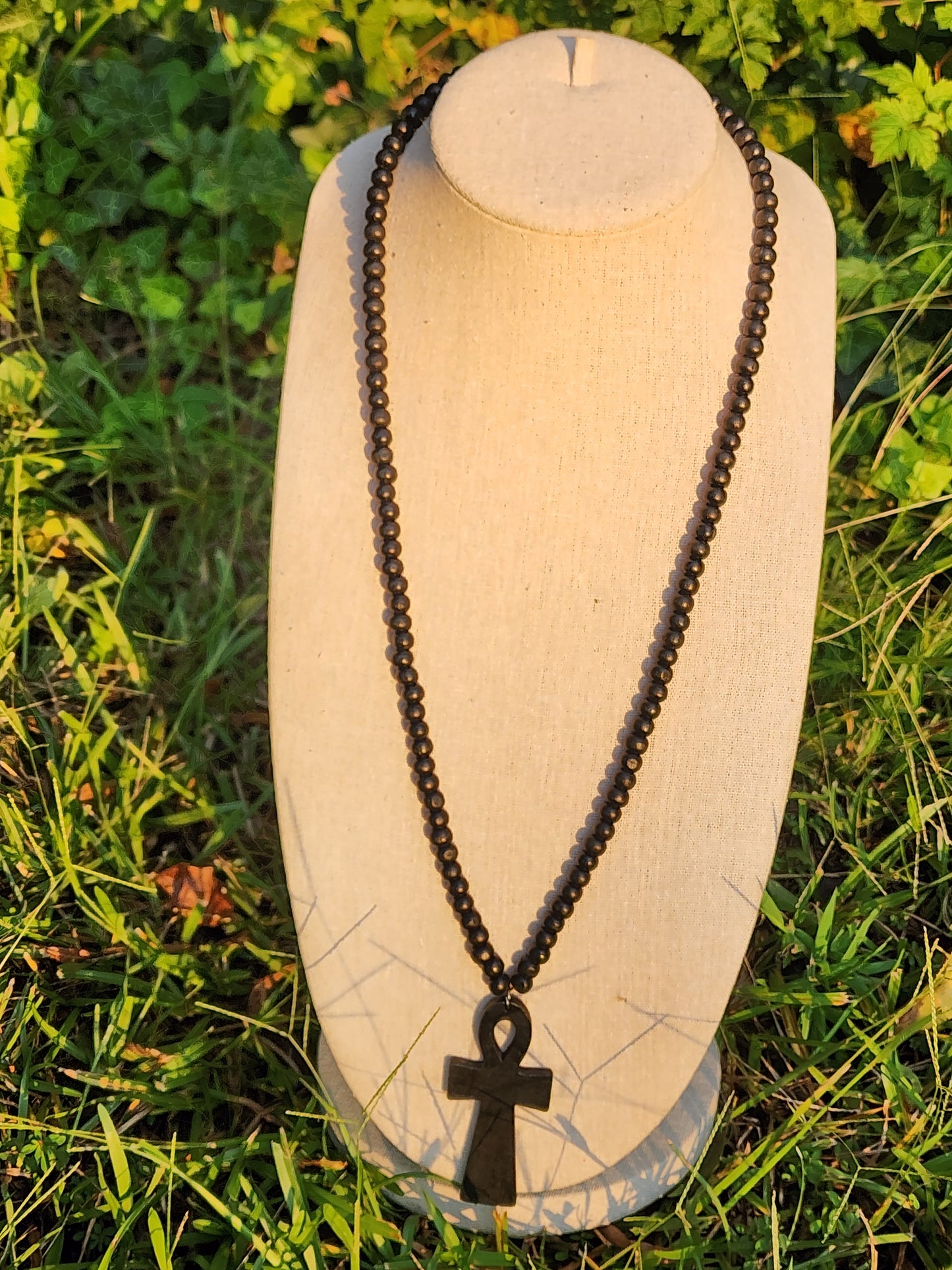 Wooden Ankh Necklace