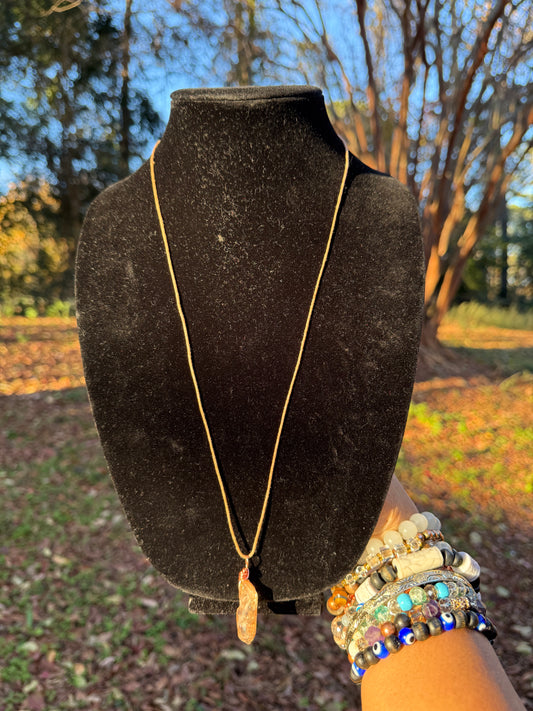 Copper and Clear Quartz Necklace
