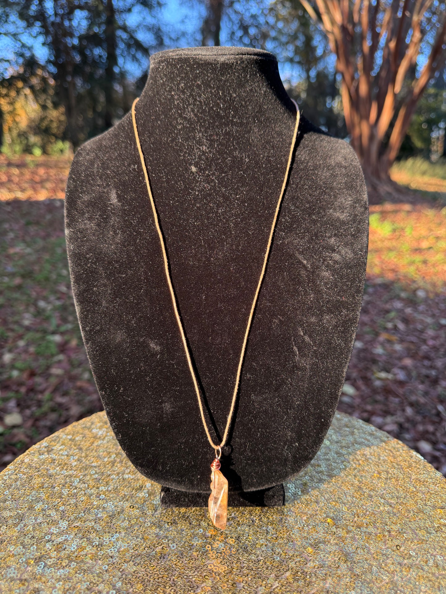 Copper and Clear Quartz Necklace