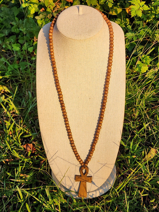 Wooden Ankh Necklace