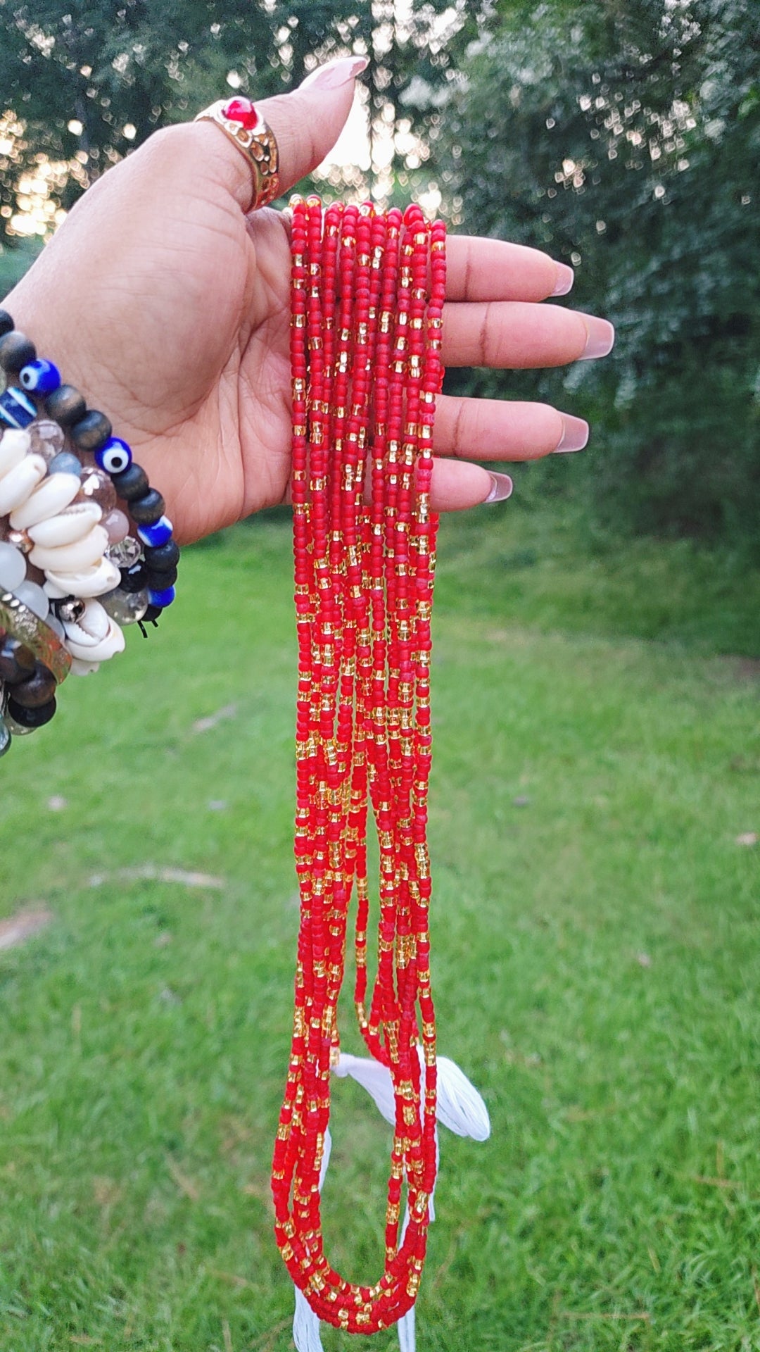 Red & Gold Goddess Waistbead