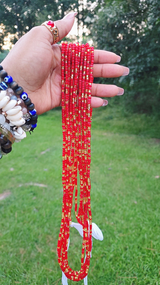 Red & Gold Goddess Waistbead