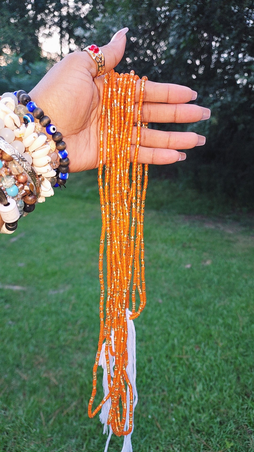 Orange & Gold Goddess Waistbead