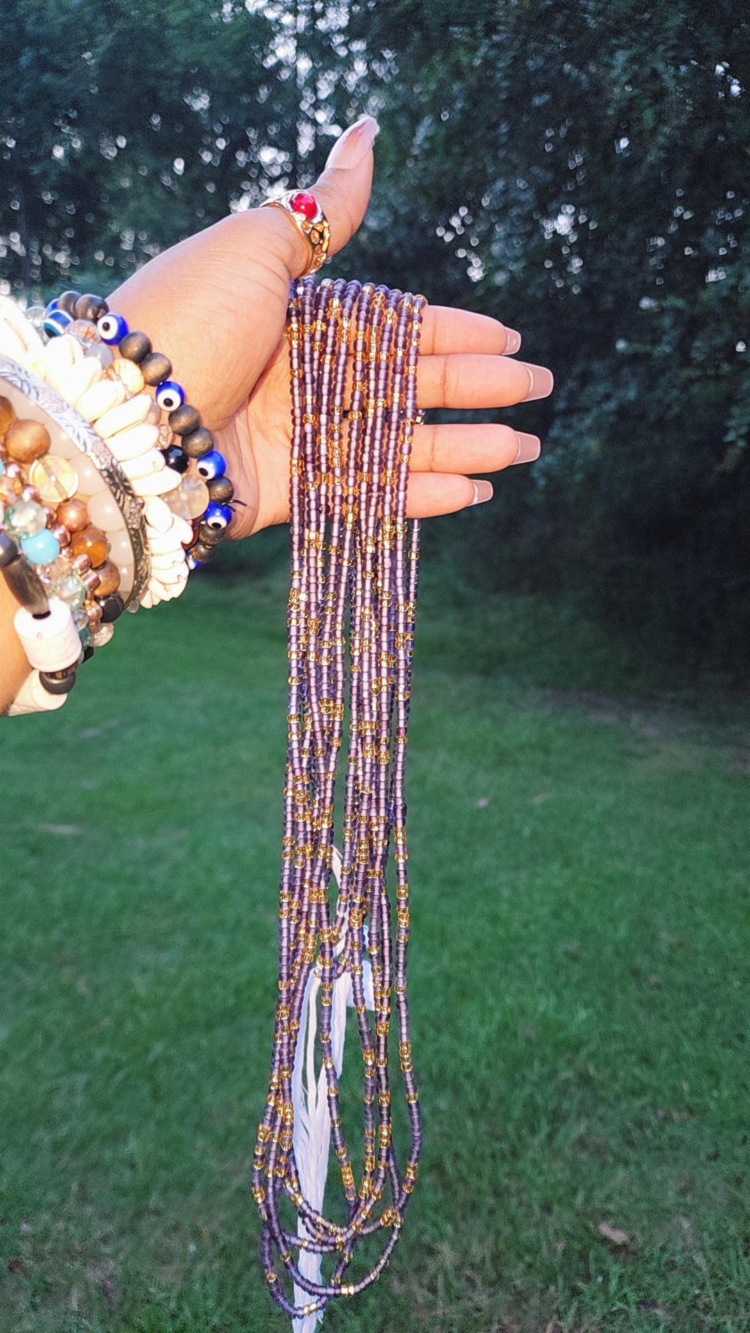 Purple & Gold Goddess Waistbead