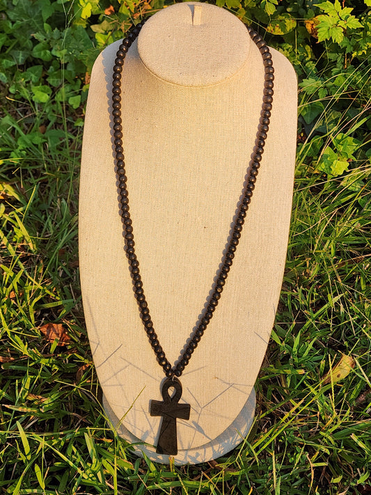 Wooden Ankh Necklace